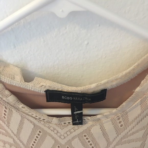 BCBGMaxAzria Natyly Long Sleeve Geometric Lace Swing Midi Dress in Cream/Tan, XS - Picture 8 of 9